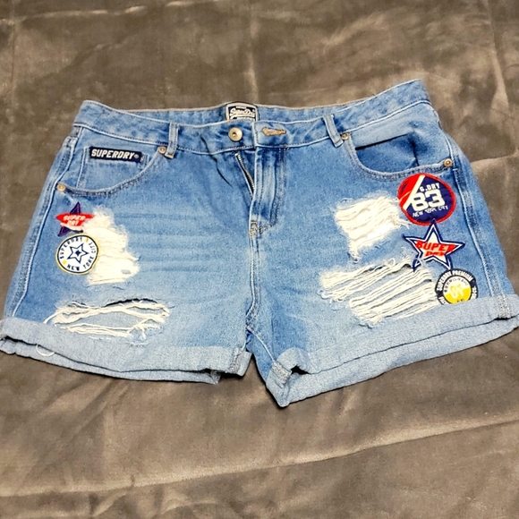 Super Dry Jean Shorts sz 32 - Picture 1 of 7